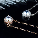925 Sterling Silver Mosangstone Pendant Necklace for Women