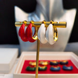 Colorful Flower Basket Round Earrings for Women