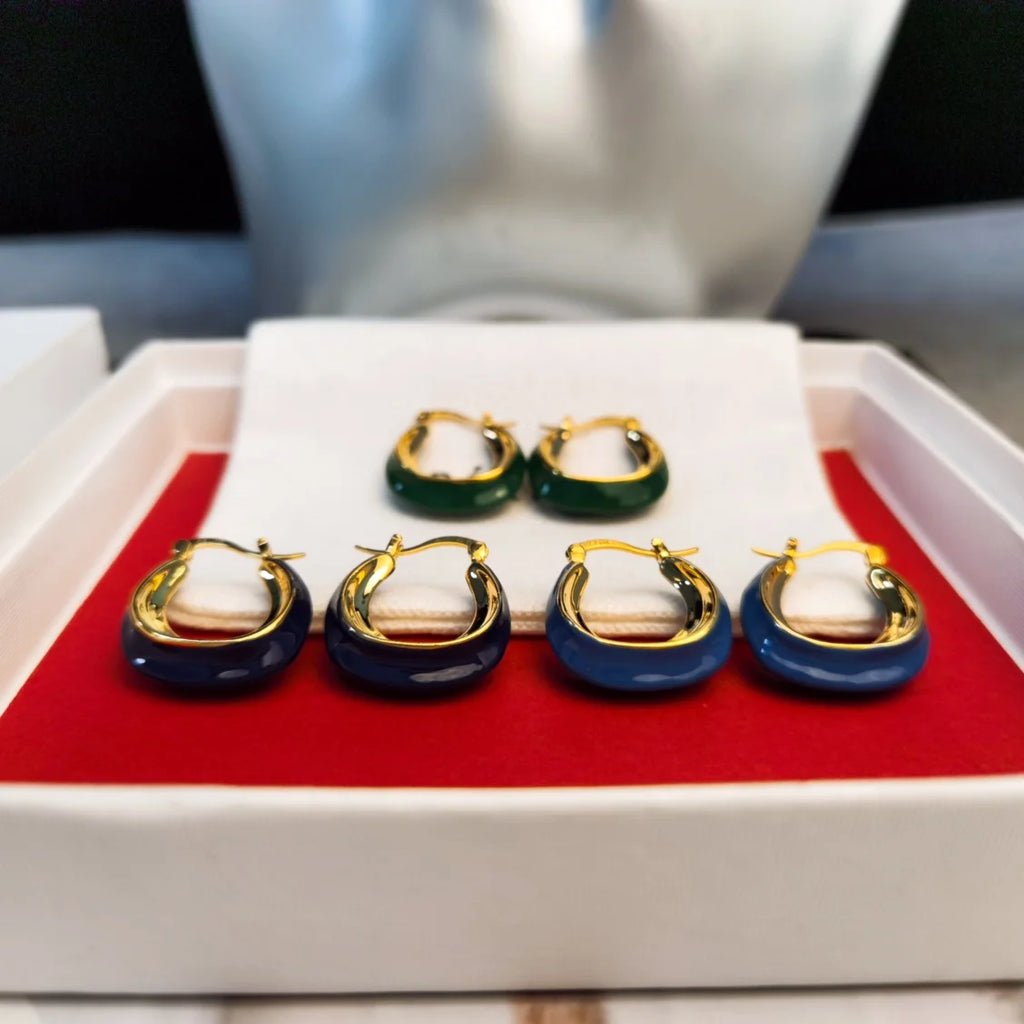Colorful Flower Basket Round Earrings for Women