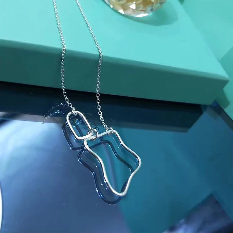925 Silver Star Choker Drop Charm Necklace Wedding Party Jewelry