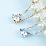 Square Wedding Jewelry Set, Heart Pendant Necklace, 925 Sterling Silver Gift