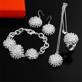 925 Silver Firework Pendant Jewelry Set for Women