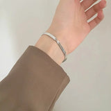 925 Silver 4MM Flat Chain Bracelet Necklace Set for Women