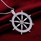 Classic crystal Sailor rudder Pendant Necklace For Women