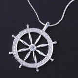 Classic crystal Sailor rudder Pendant Necklace For Women