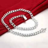 925 Sterling Silver 10MM Chain Necklace for Men's Christmas Party Jewelry