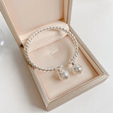 925 Silver Palace Bell Cuff Bangle Bracelet for Woman Party