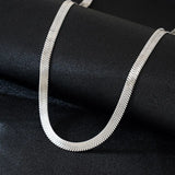 Sterling Silver 4MM Blade Chain Bracelet Necklace Set