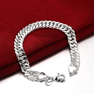 10MM 925 Sterling Silver Chain Bracelet Wedding Party Jewelry