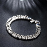 10MM 925 Sterling Silver Chain Bracelet Wedding Party Jewelry