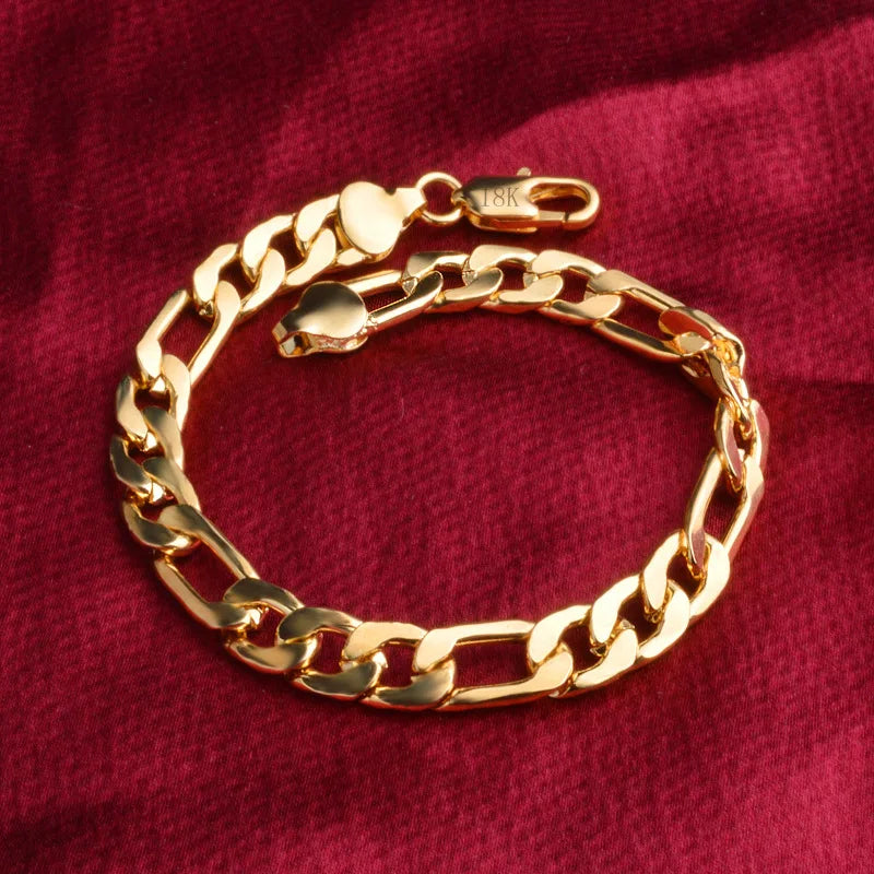 925 Silver 18K 8MM Bracelet for Men and Women