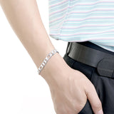 925 Silver 18K 8MM Geometry Bracelet Wedding Jewelry
