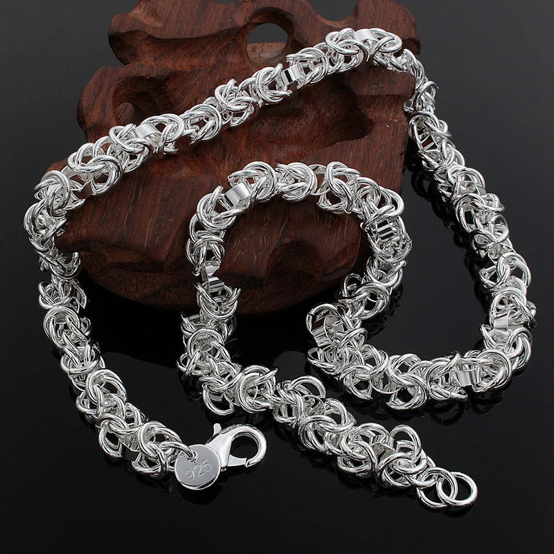 Men's 7mm 925 Sterling Silver Necklace Fine Charms Jewelry