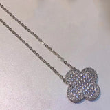 925 Silver Classic Micro Drill Zircon Earrings Necklace Ring Set