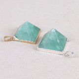 Green Fluorite Explosion Pyramid Necklace Pendant