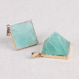 Green Fluorite Explosion Pyramid Necklace Pendant