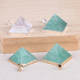 Green Fluorite Explosion Pyramid Necklace Pendant