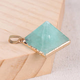 Green Fluorite Explosion Pyramid Necklace Pendant