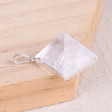 Green Fluorite Explosion Pyramid Necklace Pendant