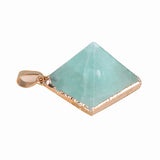 Green Fluorite Explosion Pyramid Necklace Pendant