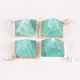 Green Fluorite Explosion Pyramid Necklace Pendant