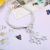925 Silver Tassel Star Pendant Bracelet for Woman