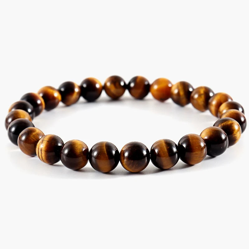 Classic Round 8mm Stone Beaded Bracelet for Men Jewelry Gift