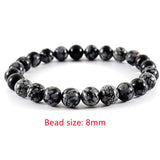 Classic Round 8mm Stone Beaded Bracelet for Men Jewelry Gift