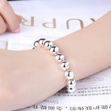 Classic 14MM Beads 925 Sterling Silver Bracelet for Wedding Party