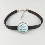 EBAY English alphabet leather bracelet Men Women jewelry