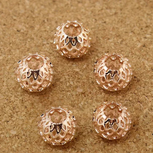 Hollow Metal Spacer Rhinestone DIY Beads for Charms Bracelet