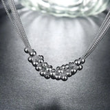 925 Silver Tassel Beads Grape Necklace for Women