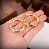 Retro Hip-Hop Rock Round Chain Double Earrings for Women