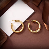 Retro Hip-Hop Rock Round Chain Double Earrings for Women