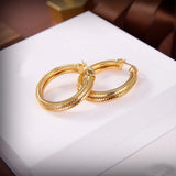 Retro Hip-Hop Rock Round Chain Double Earrings for Women