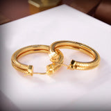 Retro Hip-Hop Rock Round Chain Double Earrings for Women