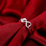 8-shaped Heart Pendant 925 Sterling Silver Jewelry Set