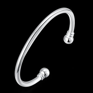925 Stamp Silver Bangles for Women Bracelets Wedding Party