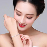 925 Stamp Silver Heart Bracelet for Women, Party Jewelry, Christmas Gift