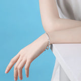 925 Stamp Silver Heart Bracelet for Women, Party Jewelry, Christmas Gift