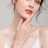 925 Stamp Silver Heart Bracelet for Women, Party Jewelry, Christmas Gift