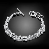 925 Sterling Silver Tassel Chain Bracelet Wedding Christmas Jewelry