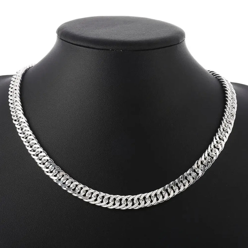 6MM 925 Sterling Silver Necklace for Women Men Charm Jewelry