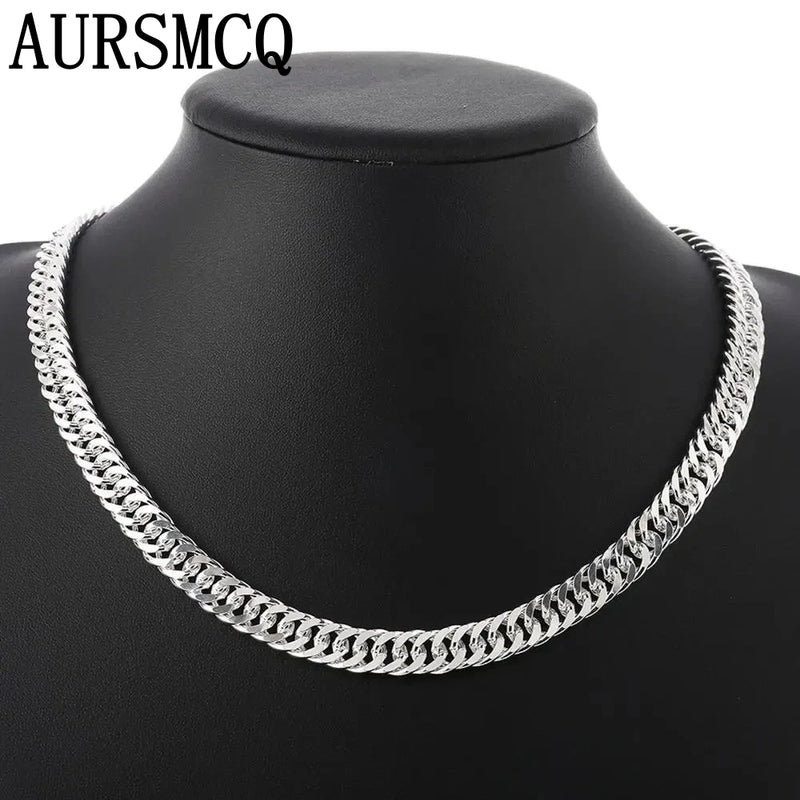 6MM 925 Sterling Silver Chain Necklace for Men Women 50-60cm