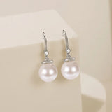 Silver Crystal Pearl Earrings for Women Jewelry Party Wedding Accessory