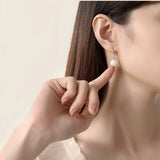 Silver Crystal Pearl Earrings for Women Jewelry Party Wedding Accessory