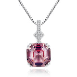 925 Silver Necklace with Morganite Pendant for Women