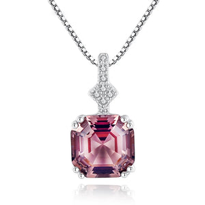 925 Silver Necklace with Morganite Pendant for Women