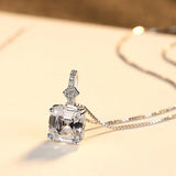 925 Silver Necklace with Morganite Pendant for Women