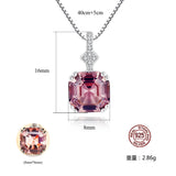 925 Silver Necklace with Morganite Pendant for Women